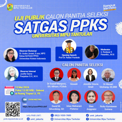 Uji Publik Satuan Tugas Pencegahan dan Penanganan Kekerasan Seksual Universitas Mpu Tantular Uji Publik Satuan Tugas Pencegahan dan Penanganan Kekerasan Seksual Universitas Mpu Tantular